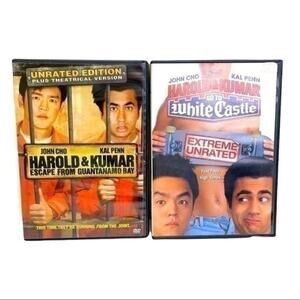 Harold & Kumar Go To White Castle & Escape From Guantanamo Bay DVD Bundle Set